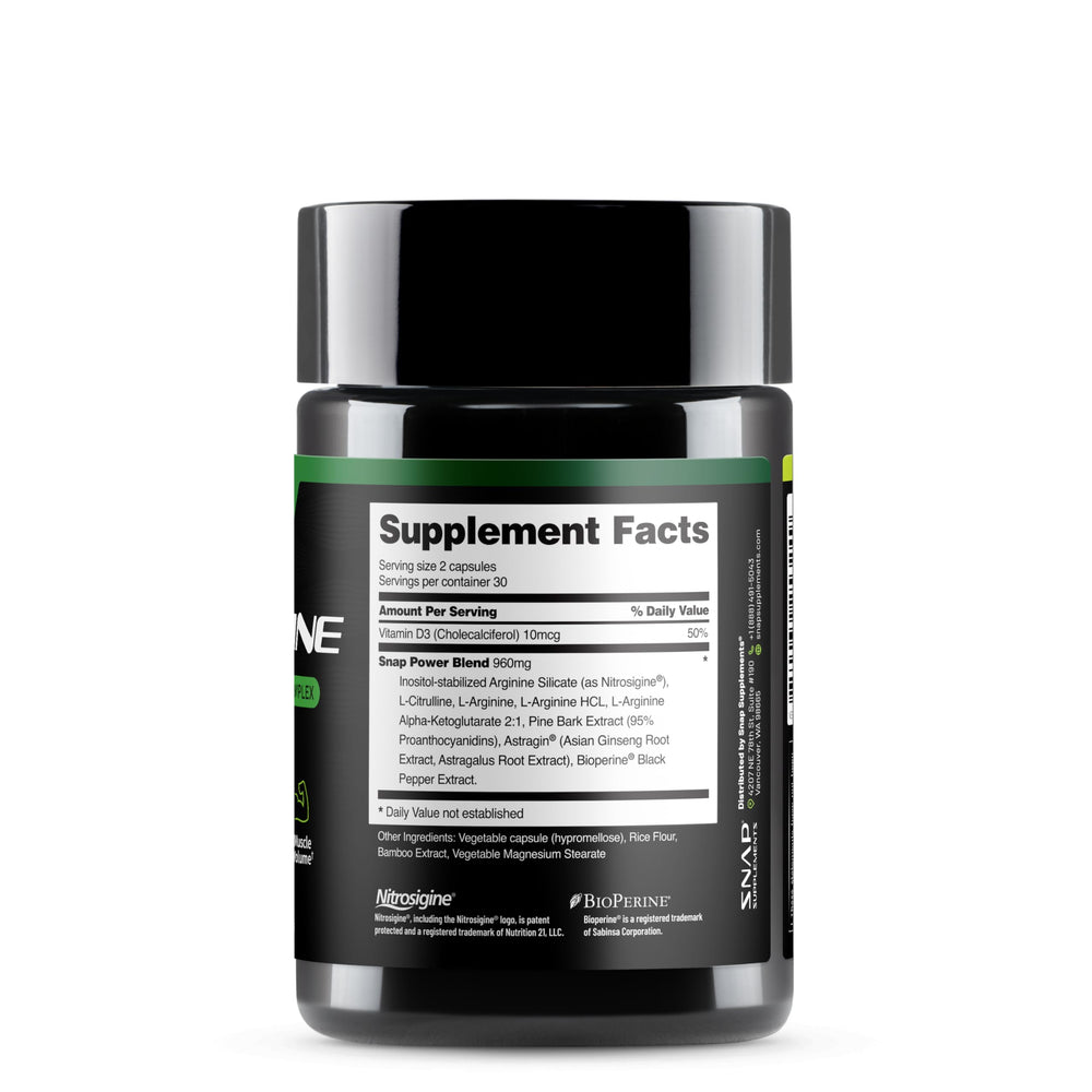 Snap Supplements L Arginine capsules energy-support visual.