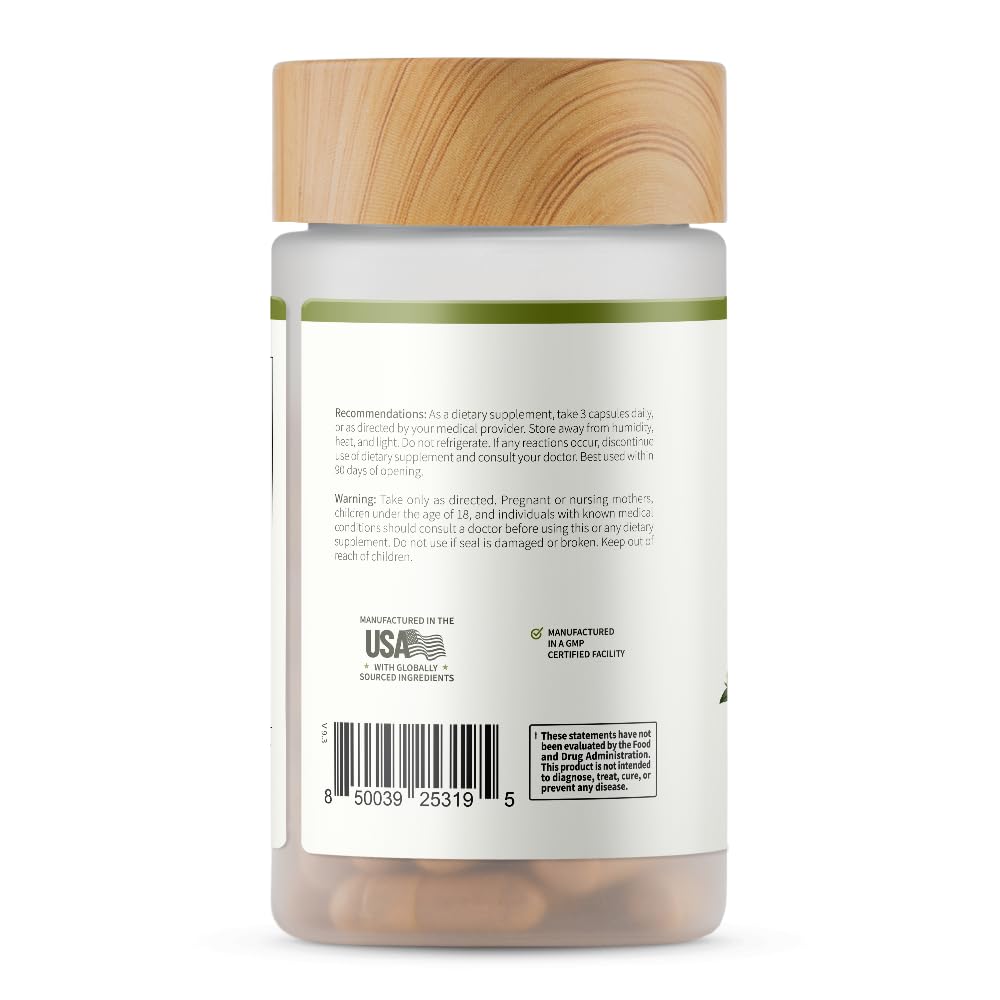 Label on Snap Supplements bottle showing 90 capsules for a 30-day supply