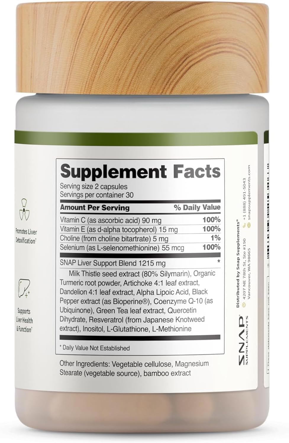 Herbal wellness formula bottle with artichoke and milk thistle ingredients