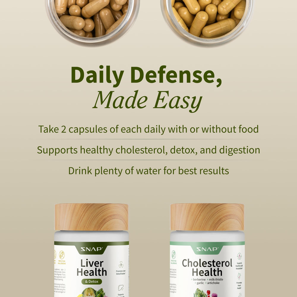 Snap Supplements milk thistle garlic capsules for liver and digestion.