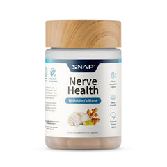 Snap Supplements Nerve Health bottle front with label signaling daily support