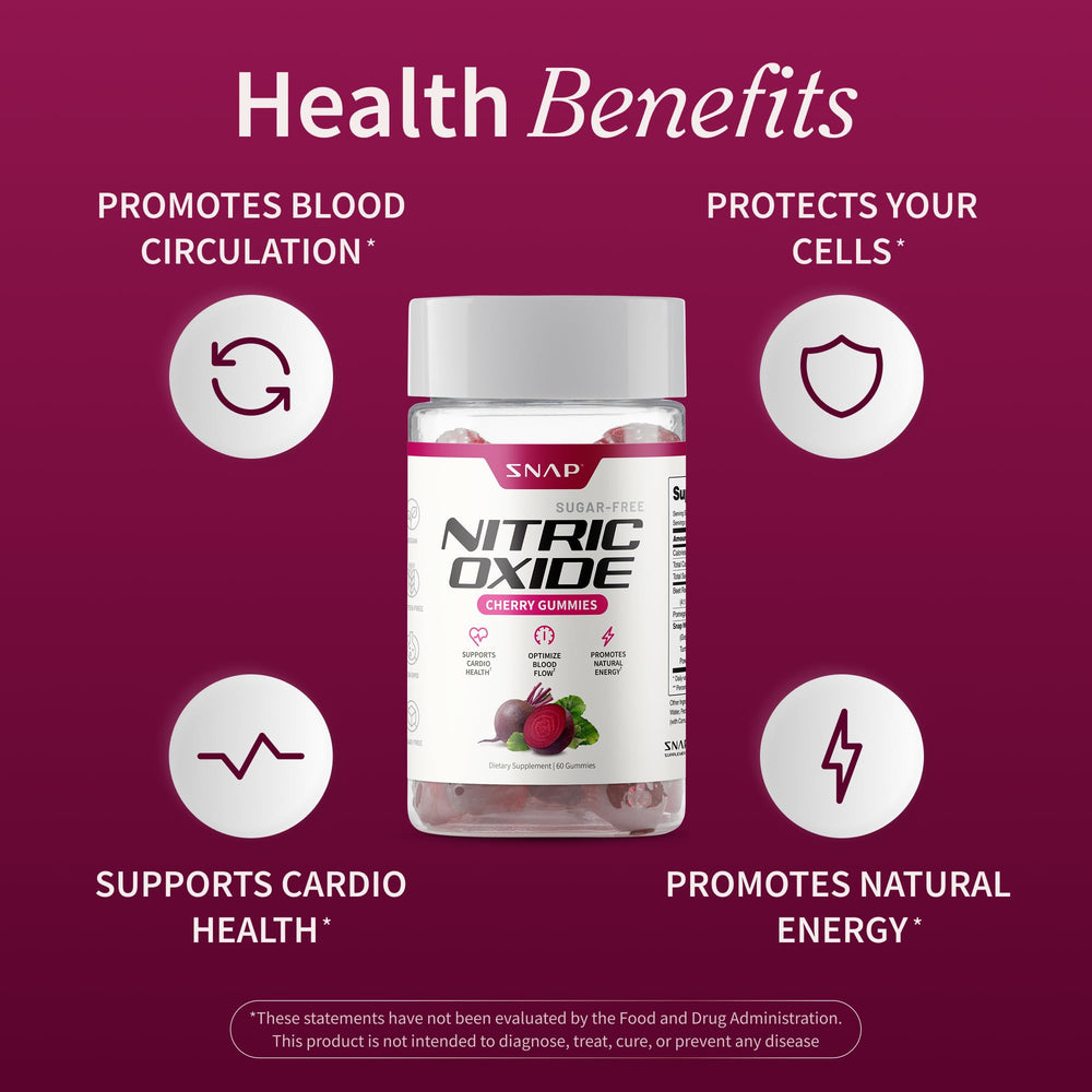 Display of Snap Supplements nitric oxide gummies 3-pack value