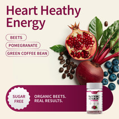 Pack-shot highlights a convenient 2-pack for on-the-go beetroot gummies
