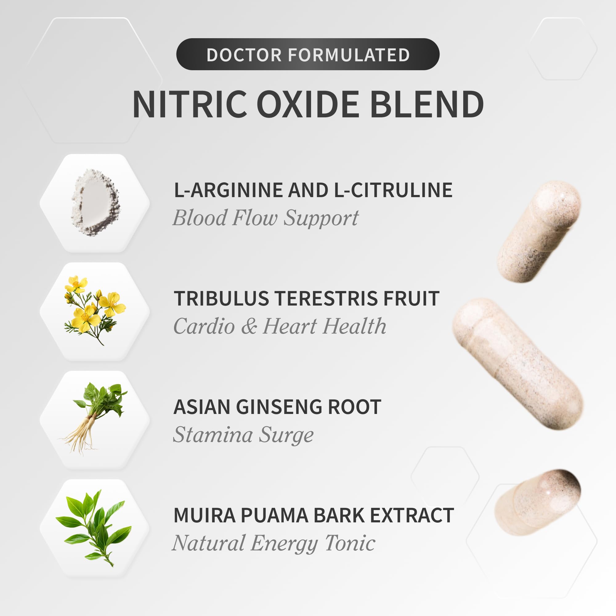 Snap Supplements Nitric Oxide ingredients label close-up shows vegan, gluten-free formula.