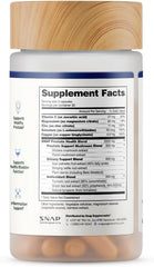 Snap Supplements Prostate Health bottle with glass of water for daily routine.