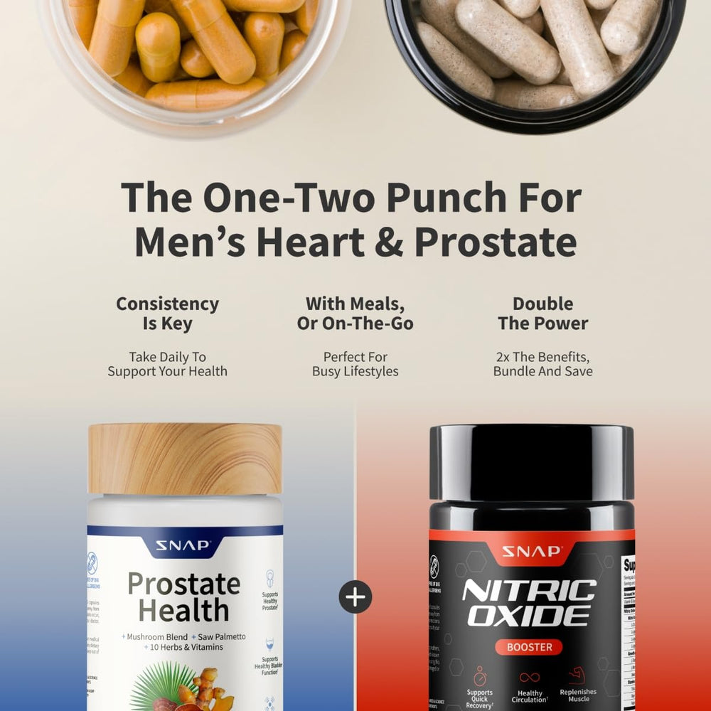 Prostate Health ingredients panel on label emphasizing saw palmetto and plant sterols.