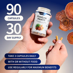 Snap Supplements Prostate Health mushroom blend with maitake and reishi for antioxidant support.