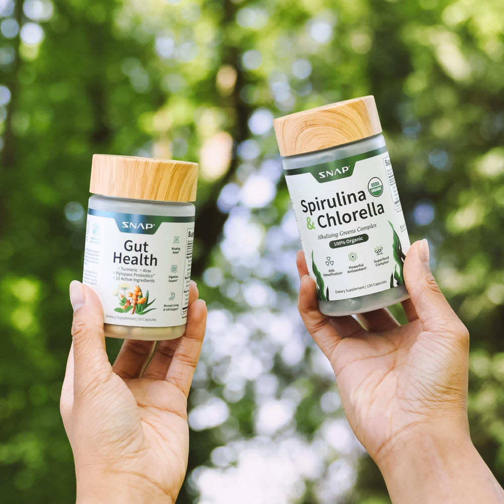 Snap Supplements vegan gluten-free non-gmo capsules in bottle
