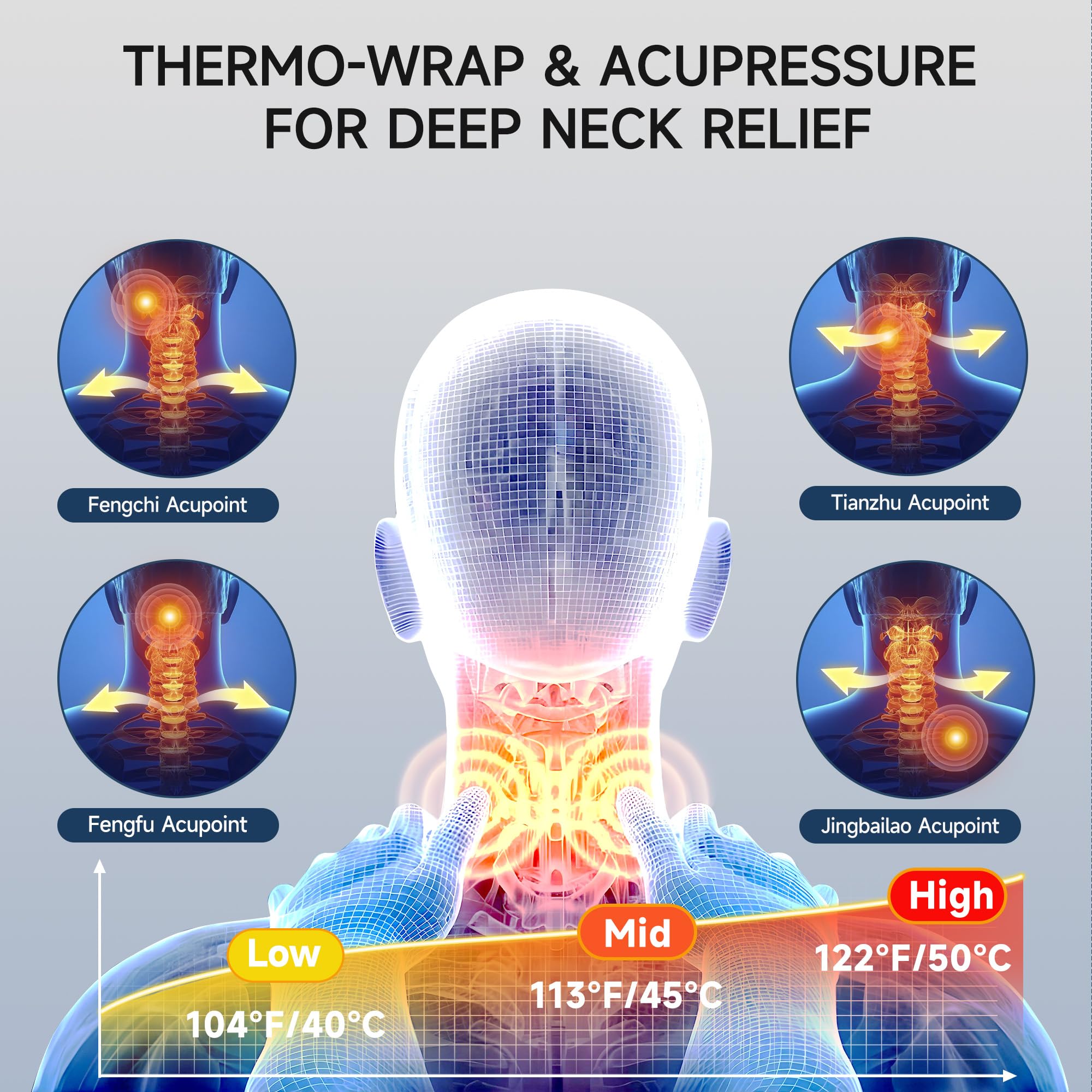 Snawowo cervical neck massager battery indicator confirms charging status.