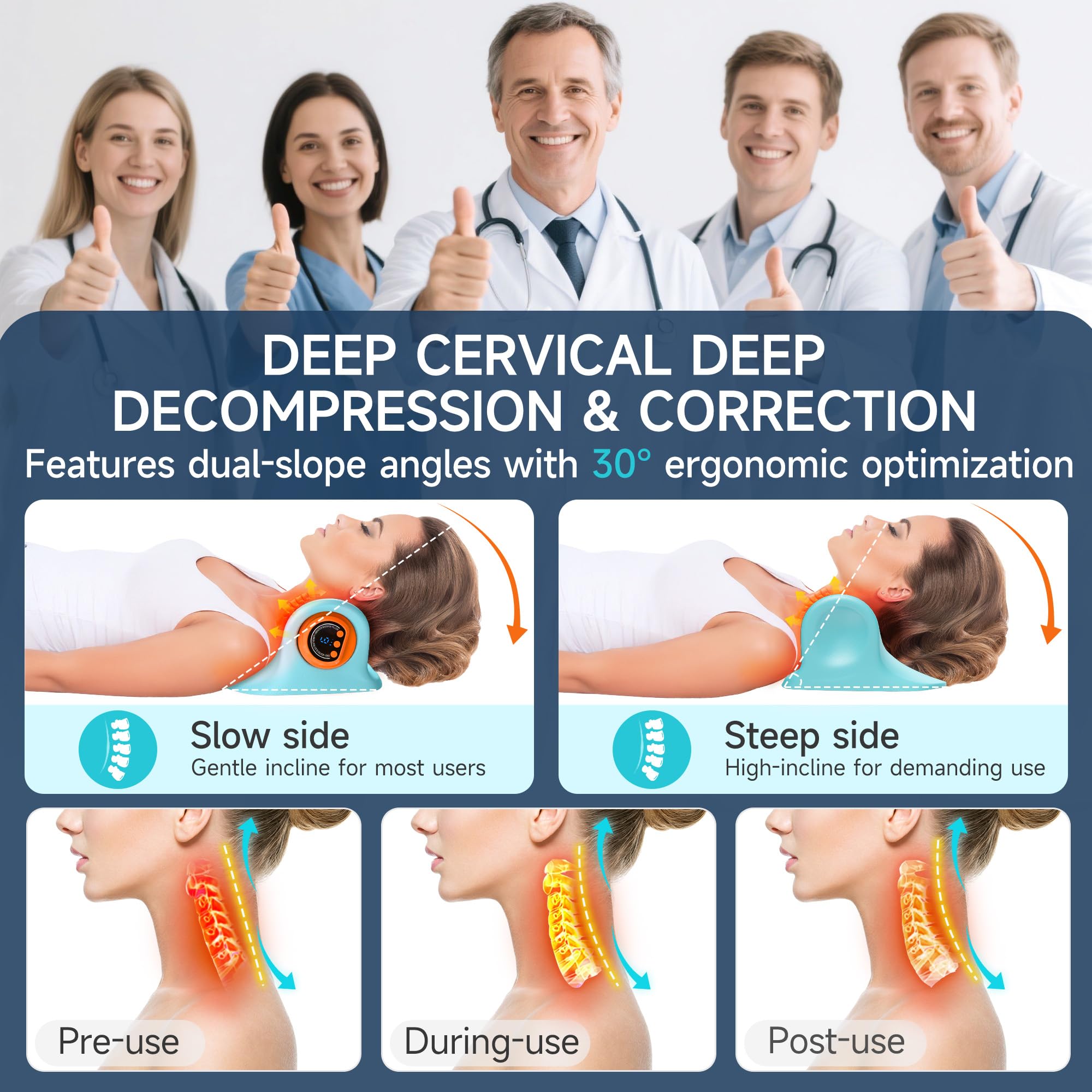 Snawowo cervical neck massager control panel enables easy, personalized intensity.