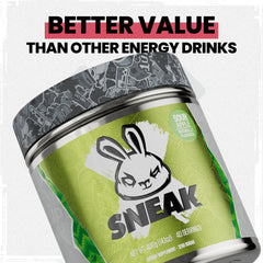 SNEAK Sour Apple powder dissolving in water for a refreshing energy boost