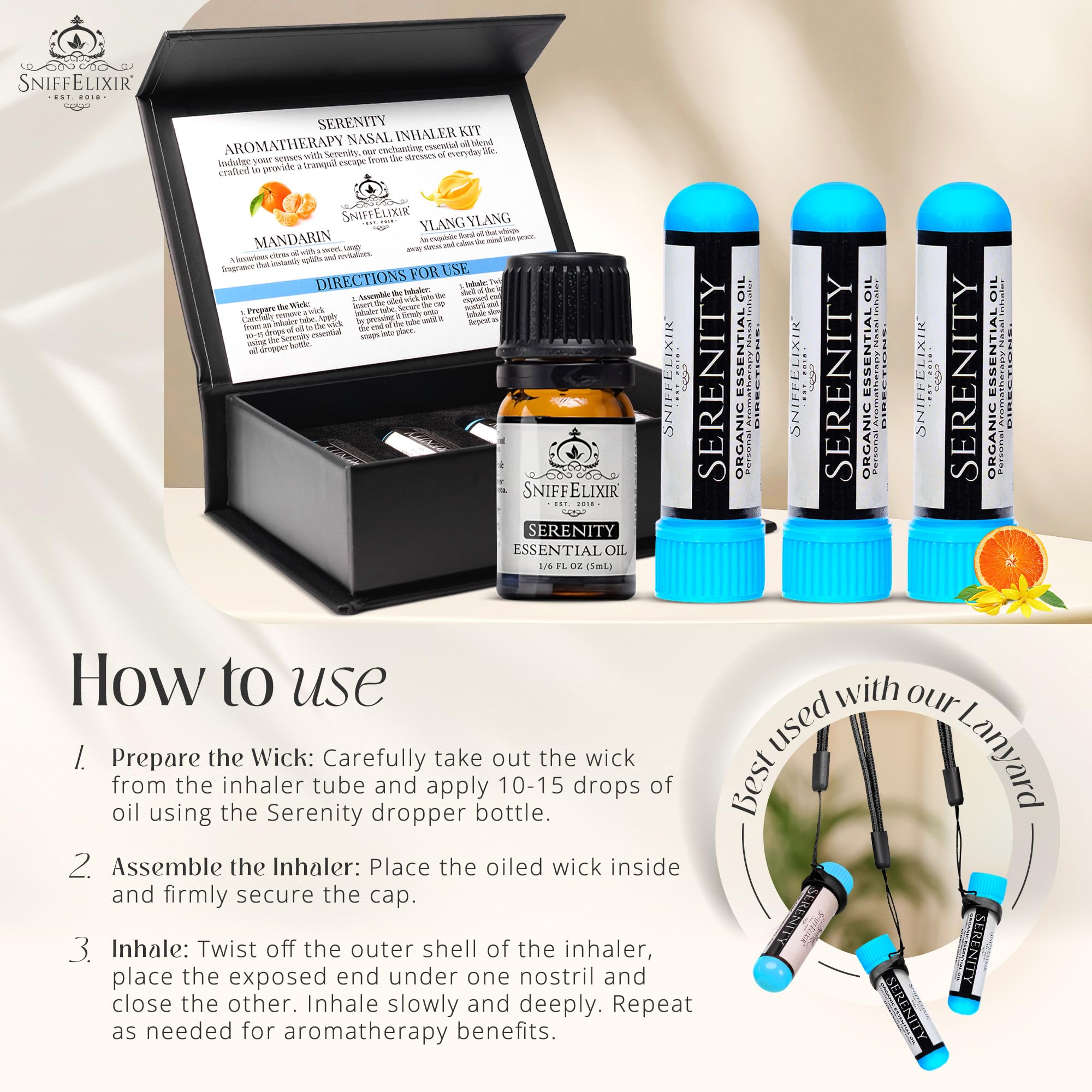 SniffElixir Serenity wick inside inhaler: sealed aroma delivery for each use