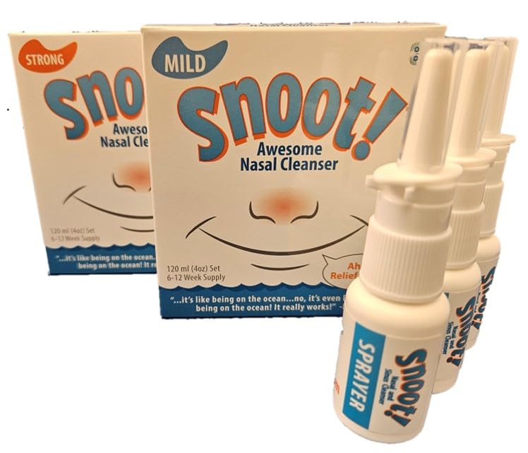 Snoot! dual formula nasal cleanser bottle ready for daily use.