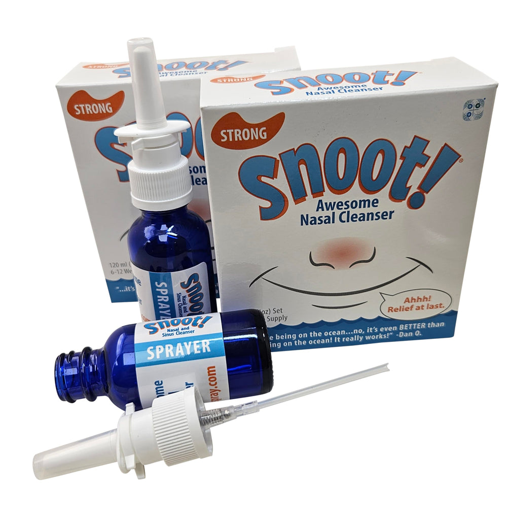 Snoot! nasal cleanser strong formula bottle for on-the-go nasal care.