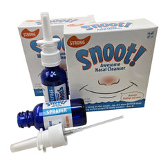Snoot! nasal cleanser strong formula bottle for on-the-go nasal care.