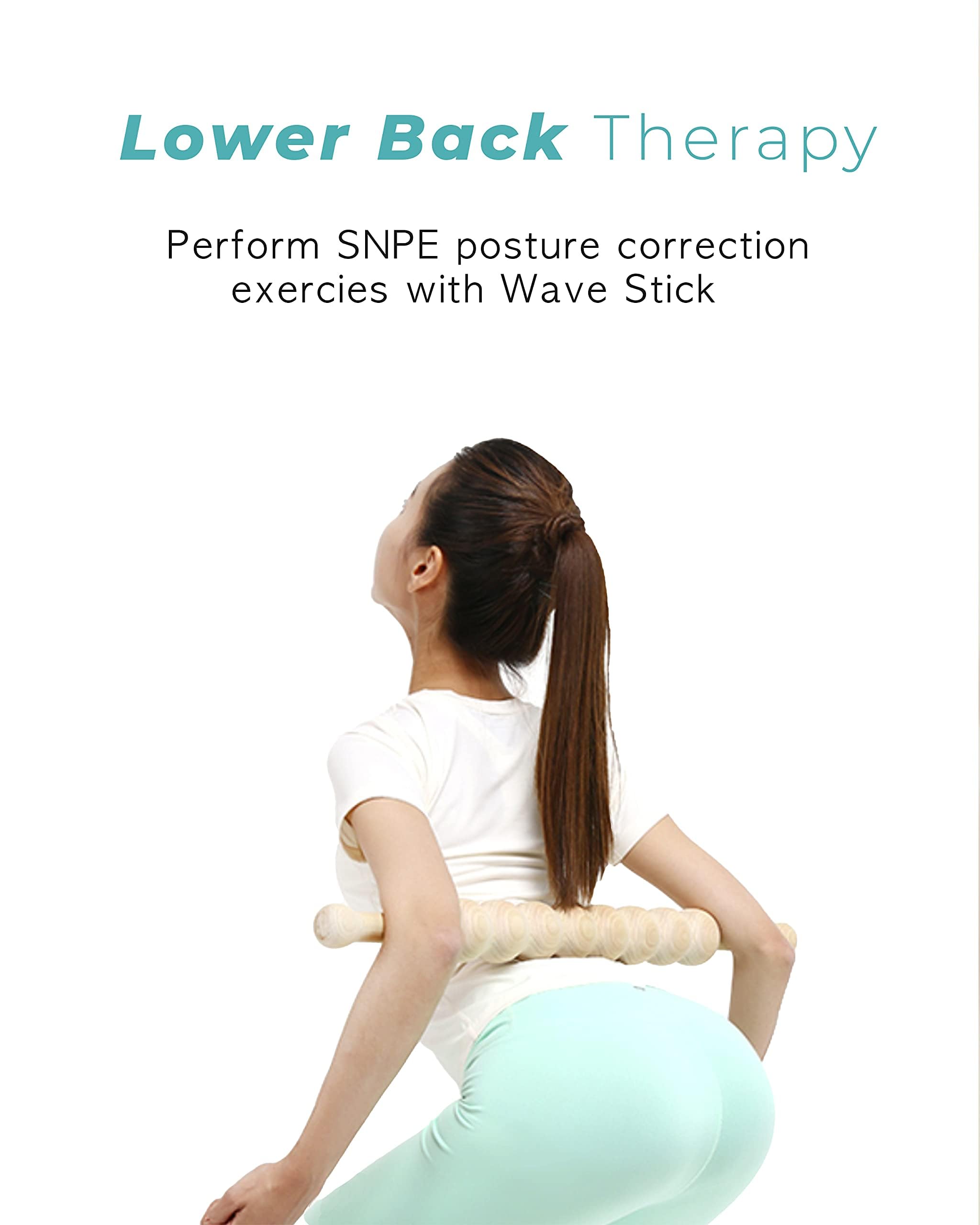 SNPE Cypress WaveGrip8 back-shoulder stretch with wavy contours for deep tissue targeting.