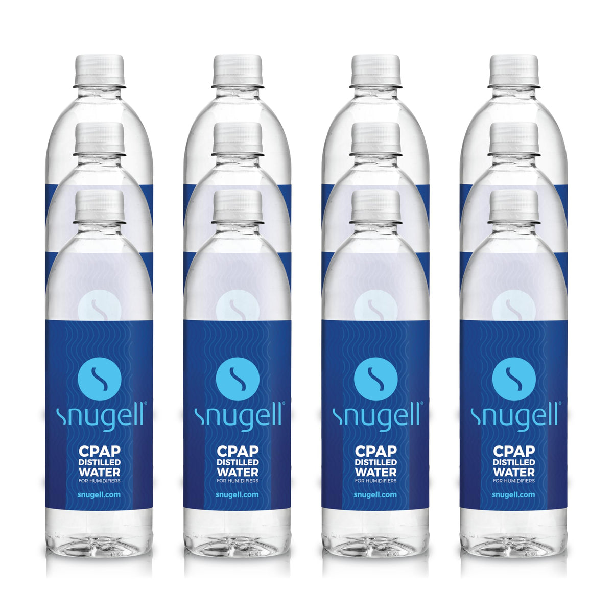 Snugell bottle-pour distilled water for CPAP humidifier use.