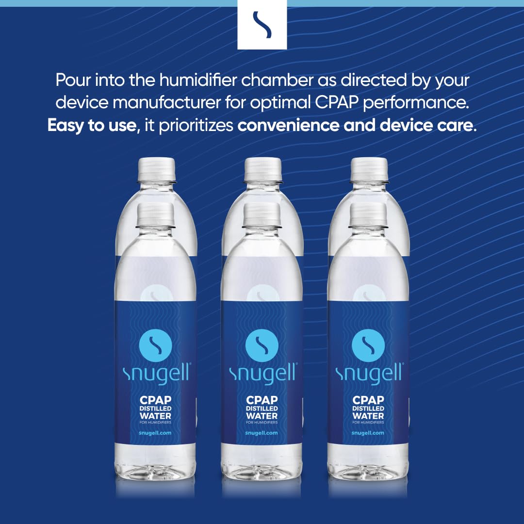 Snugell BPA-free distilled water bottle for CPAP safety.