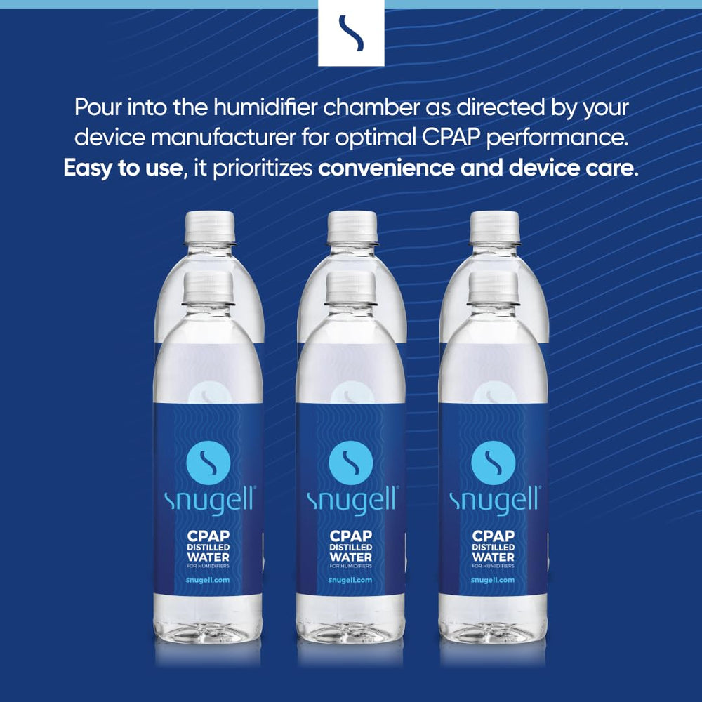 Snugell BPA-free distilled water bottle for CPAP safety.