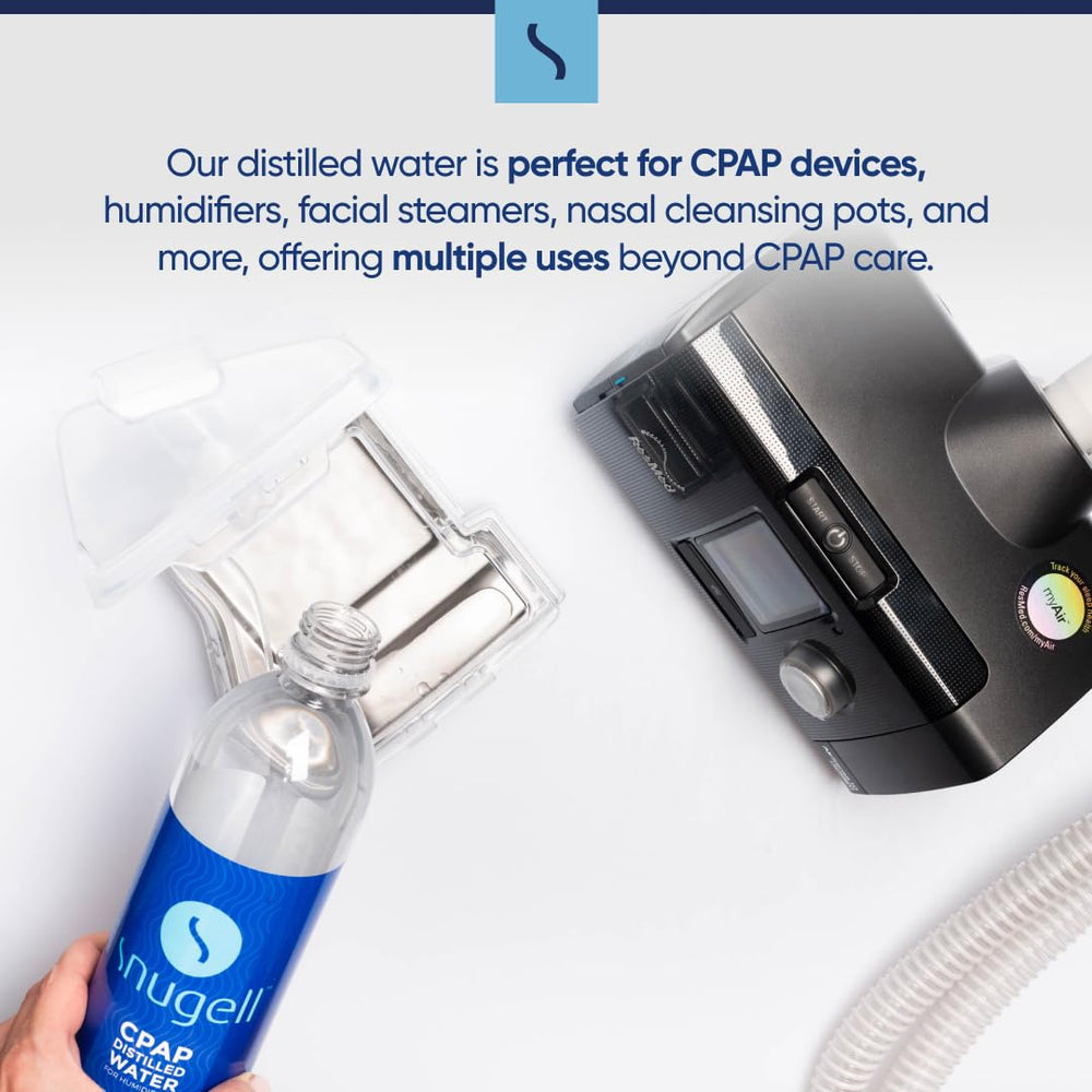 Snugell CPAP water suitable for home and travel care.
