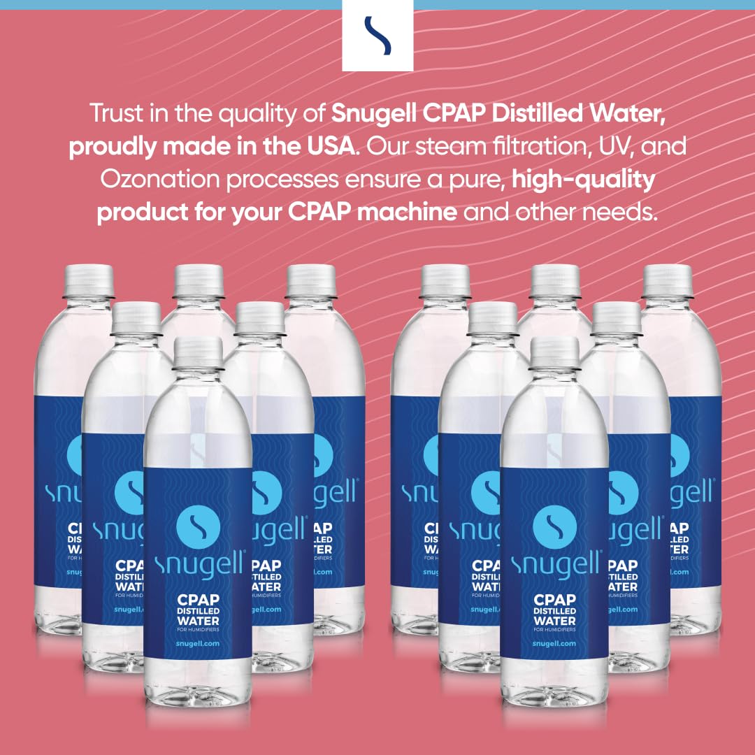 Snugell pure water helps CPAP humidifier hygiene and reliability.
