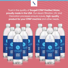 Snugell pure water helps CPAP humidifier hygiene and reliability.