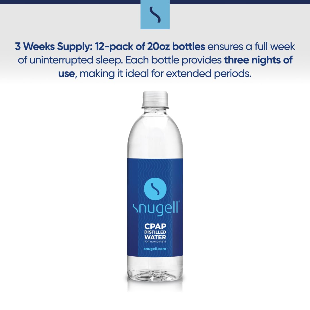 Snugell USA-made distilled water for CPAP devices.