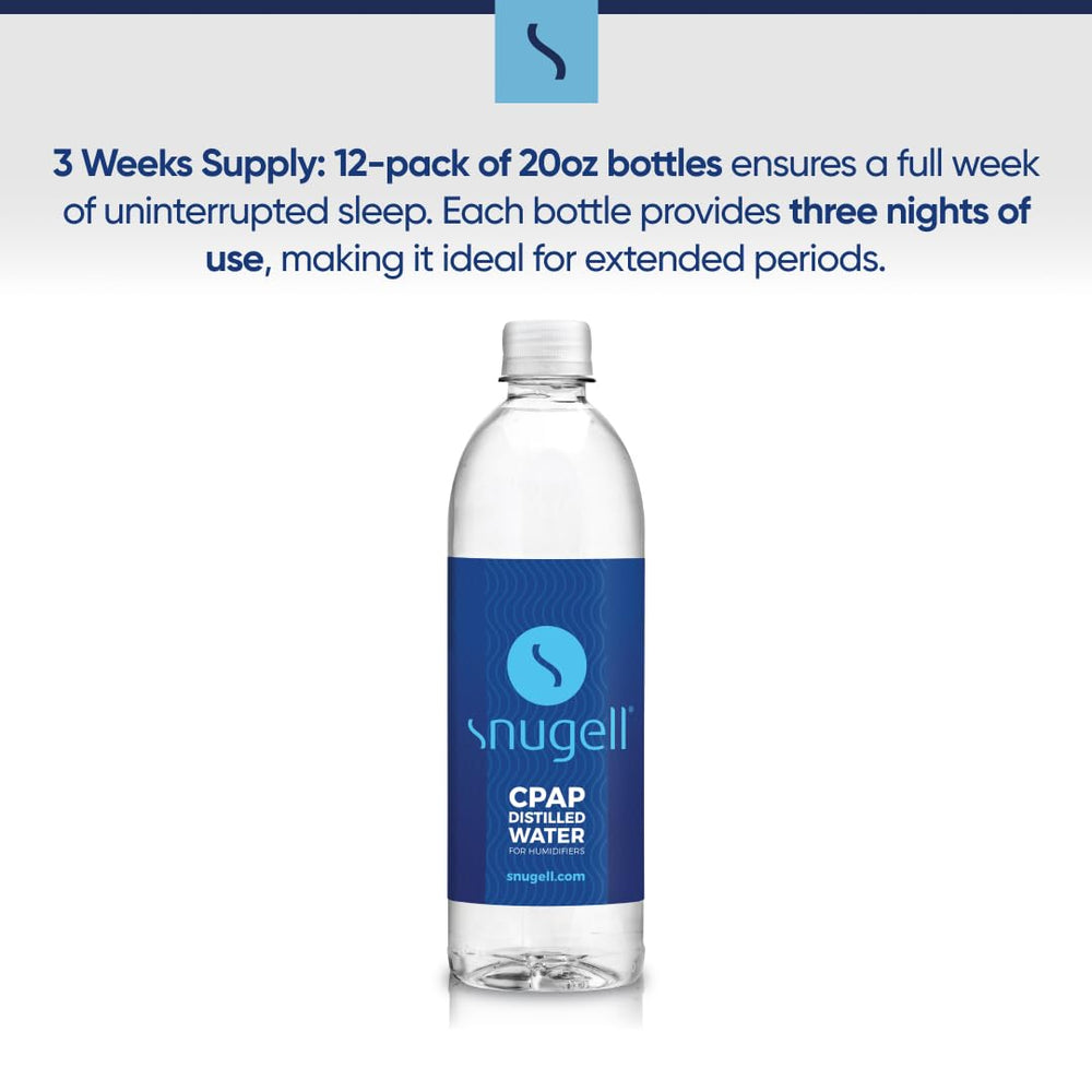 Snugell USA-made distilled water for CPAP devices.