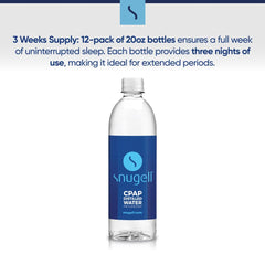 Snugell USA-made distilled water for CPAP devices.