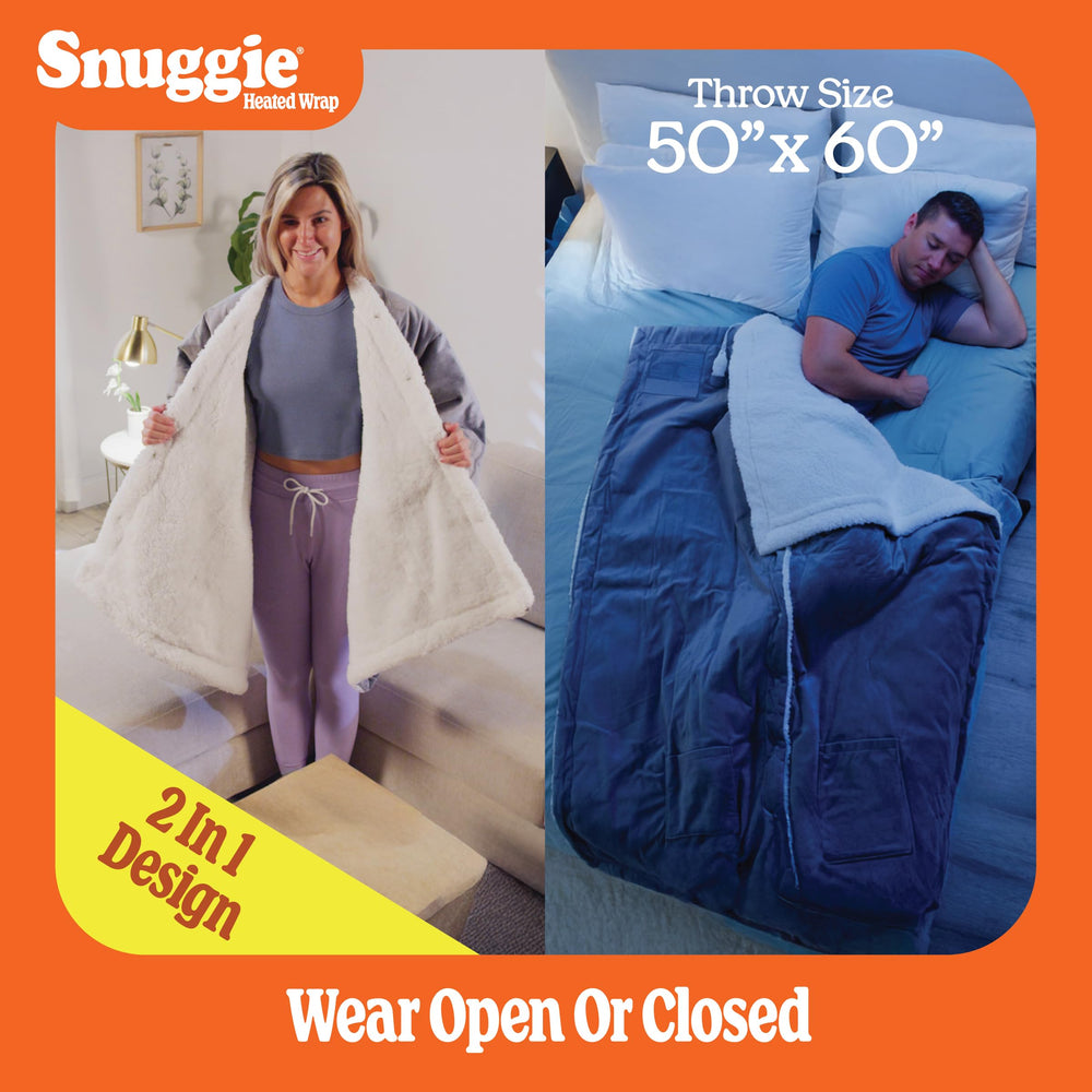 Snuggie sherpa-lined interior adds extra warmth for cold rooms