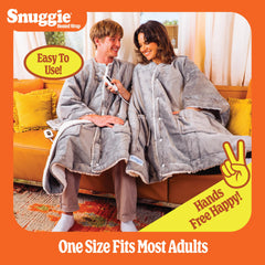 Snuggie snapped-closed cocoon stays secure while you work or unwind