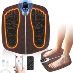 SNUYUERS TENS foot stimulator pads shown to ease leg discomfort and support circulation.