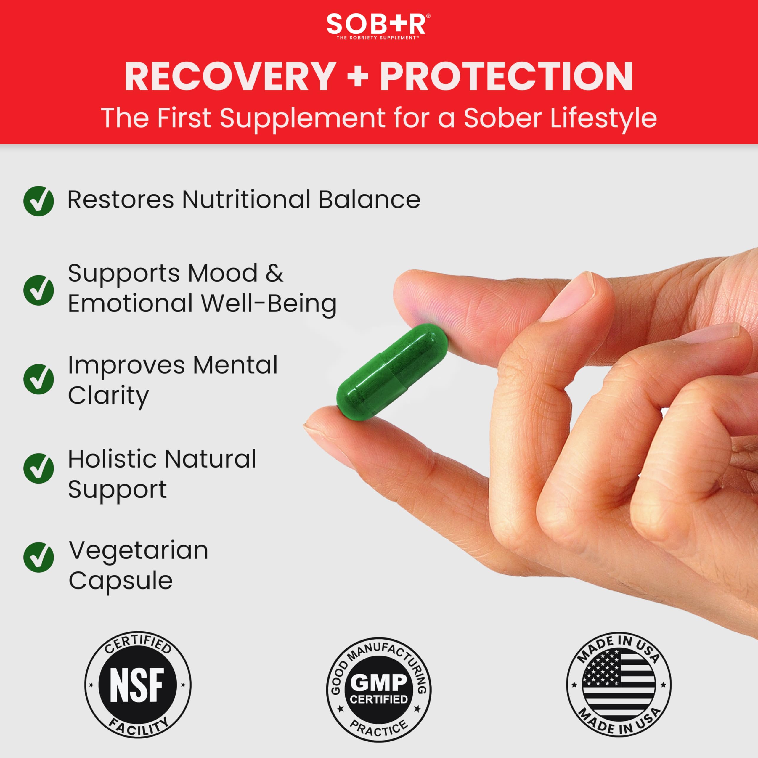 SOB+R bottle on desk highlights daily recovery routine.