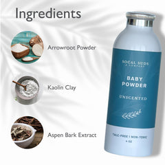 SoCal Suds & Company kaolin clay powder demonstrates softness and skin comfort.