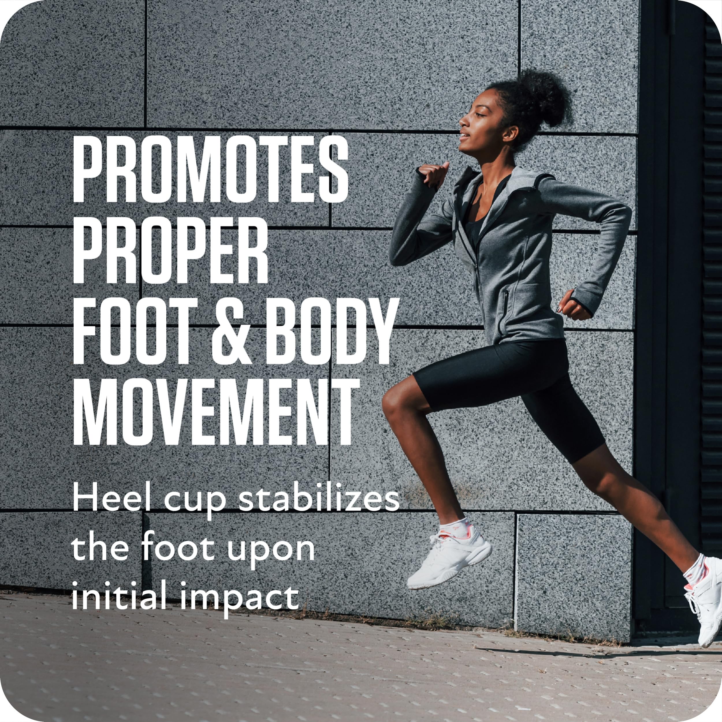 Sof Sole moisture-wicking top layer keeps feet dry during intense sessions.