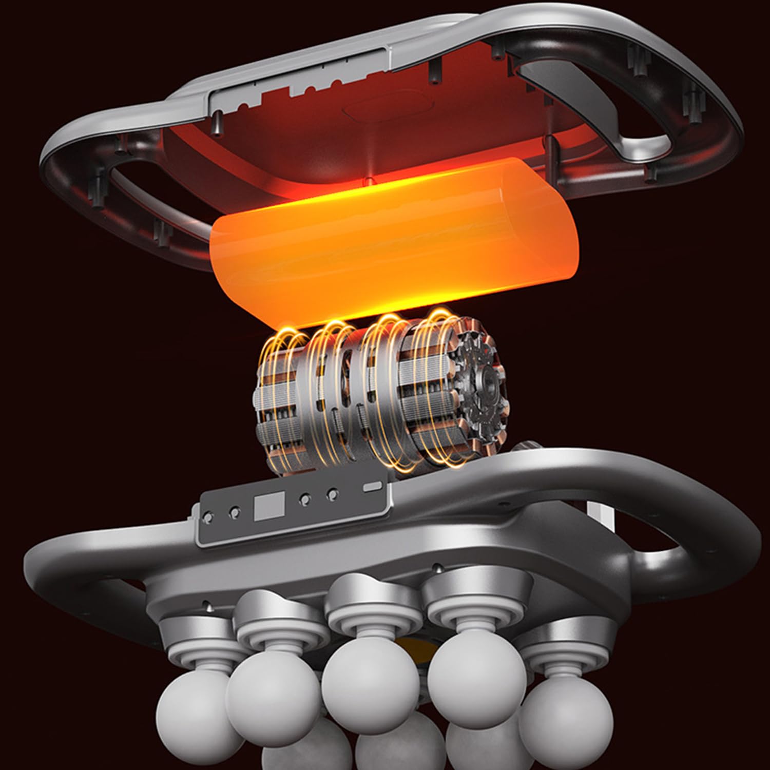 Soffiya massage gun showing nine modes for targeted muscle care.