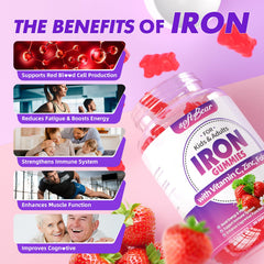 Serving spoon with SoftBear Iron Gummies for easy daily dose