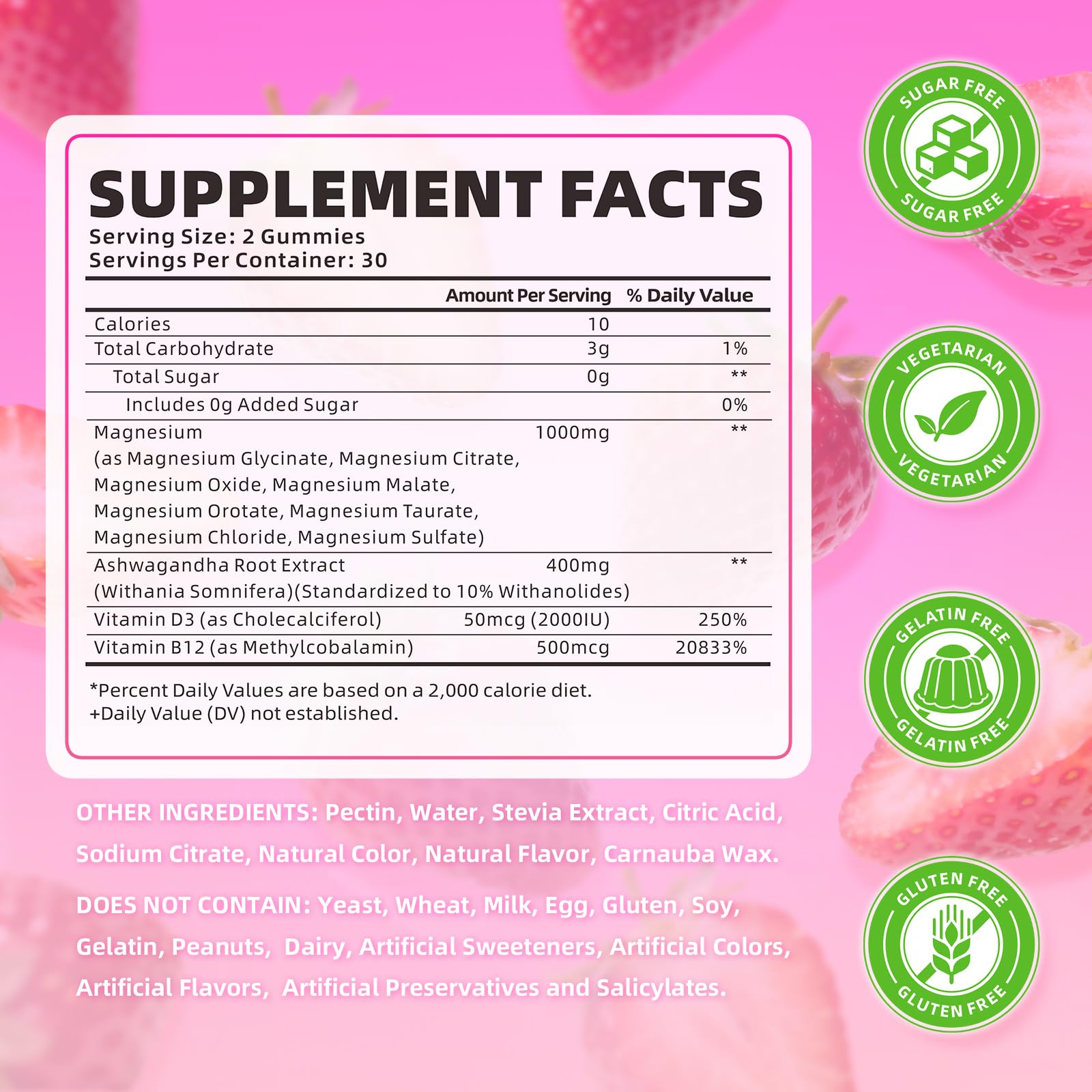 Closeup of SoftBear gummies jar highlighting the eight-form magnesium blend for balance.