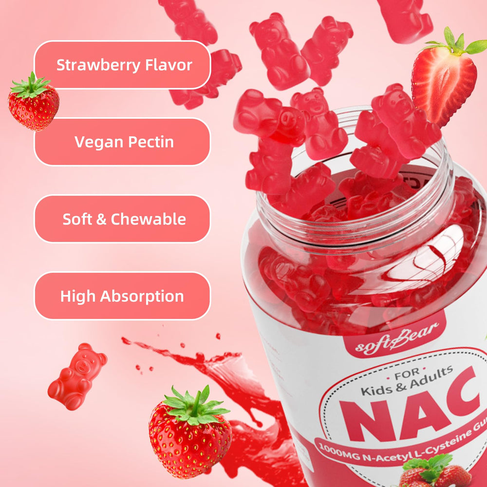 SoftBear NAC gummies provide antioxidant support with immune system benefits