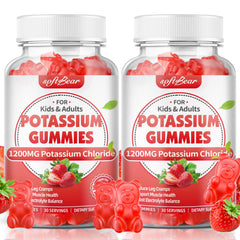 SoftBear Potassium Gummies bottle front showing 1200 mg dose for electrolyte support