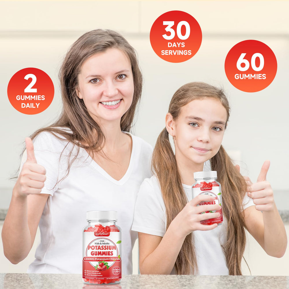 SoftBear Potassium Gummies nutrition label close-up supports informed daily choices
