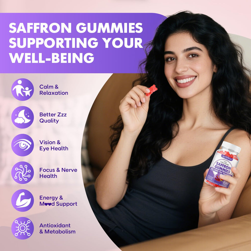 SoftBear saffron gummies for kids pack with colorful design