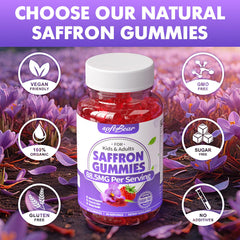SoftBear saffron gummies strawberry close-up showcasing flavor and texture