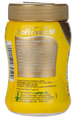 Softovac-SF powder dissolving in milk illustrates easy daily routine.