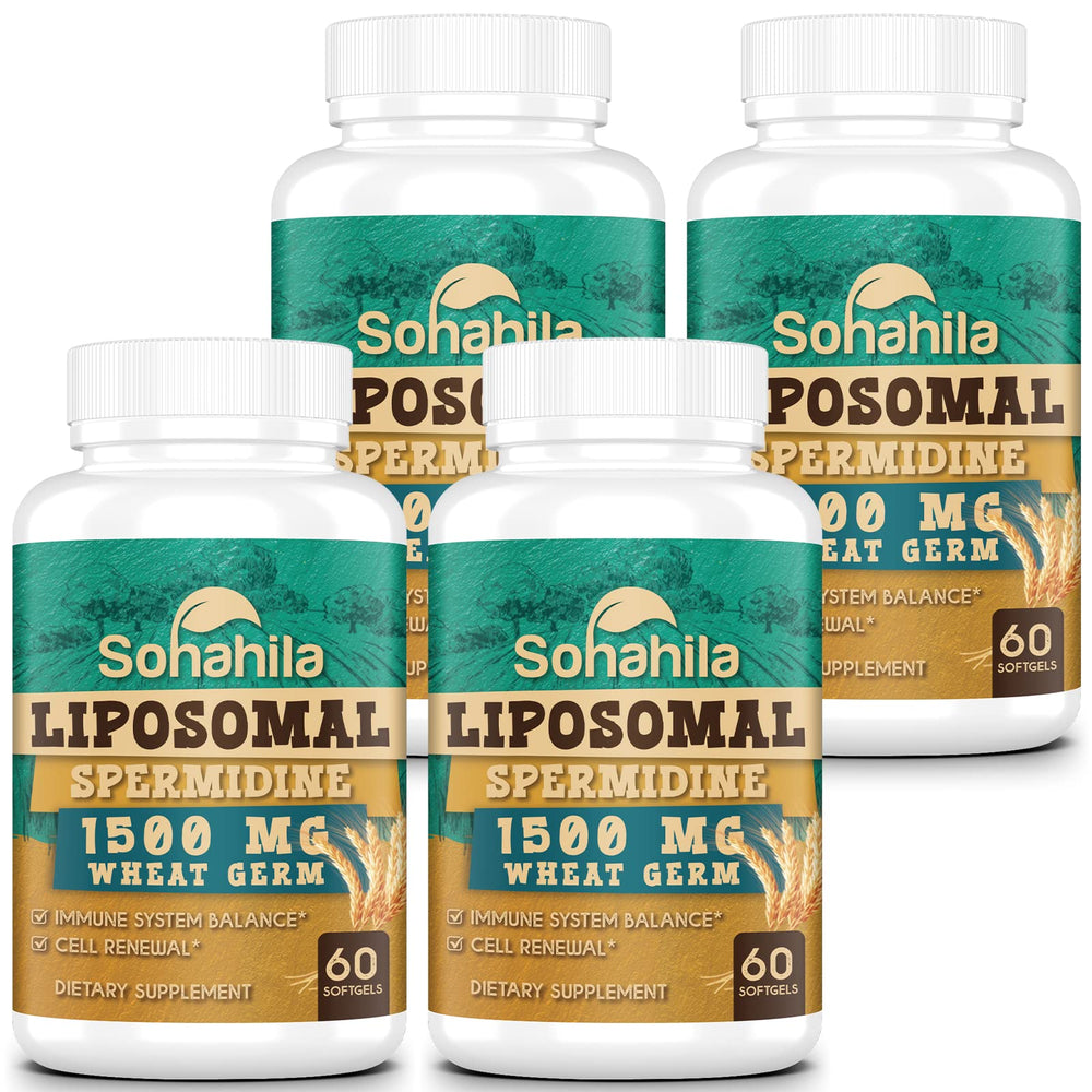 Sohahila spermidine softgel bottle front for daily vitality.