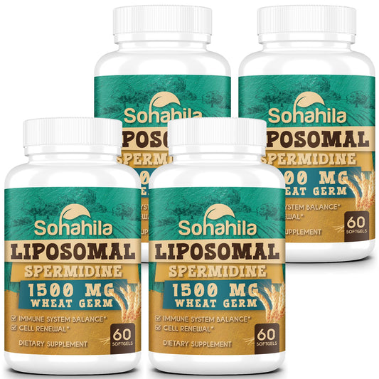 Sohahila spermidine softgel bottle front for daily vitality.