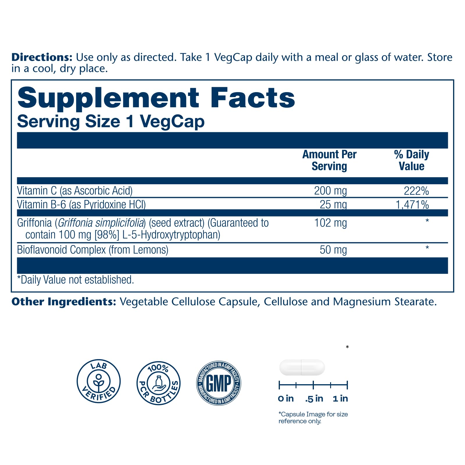 SOLARAY 5-HTP capsules close-up showing coating and quality
