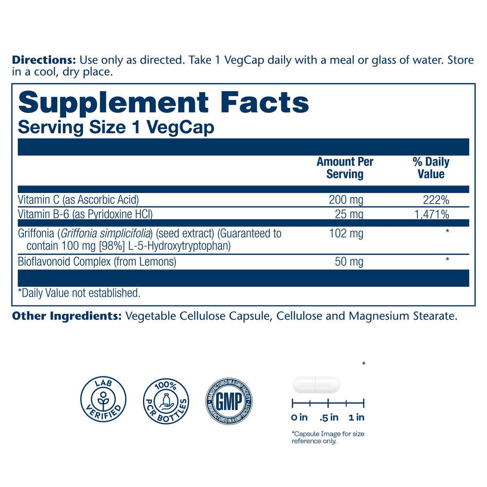 SOLARAY 5-HTP capsules close-up showing coating and quality