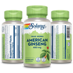 SOLARAY American Ginseng 480 mg capsules ready to support stress adaptation and endurance.