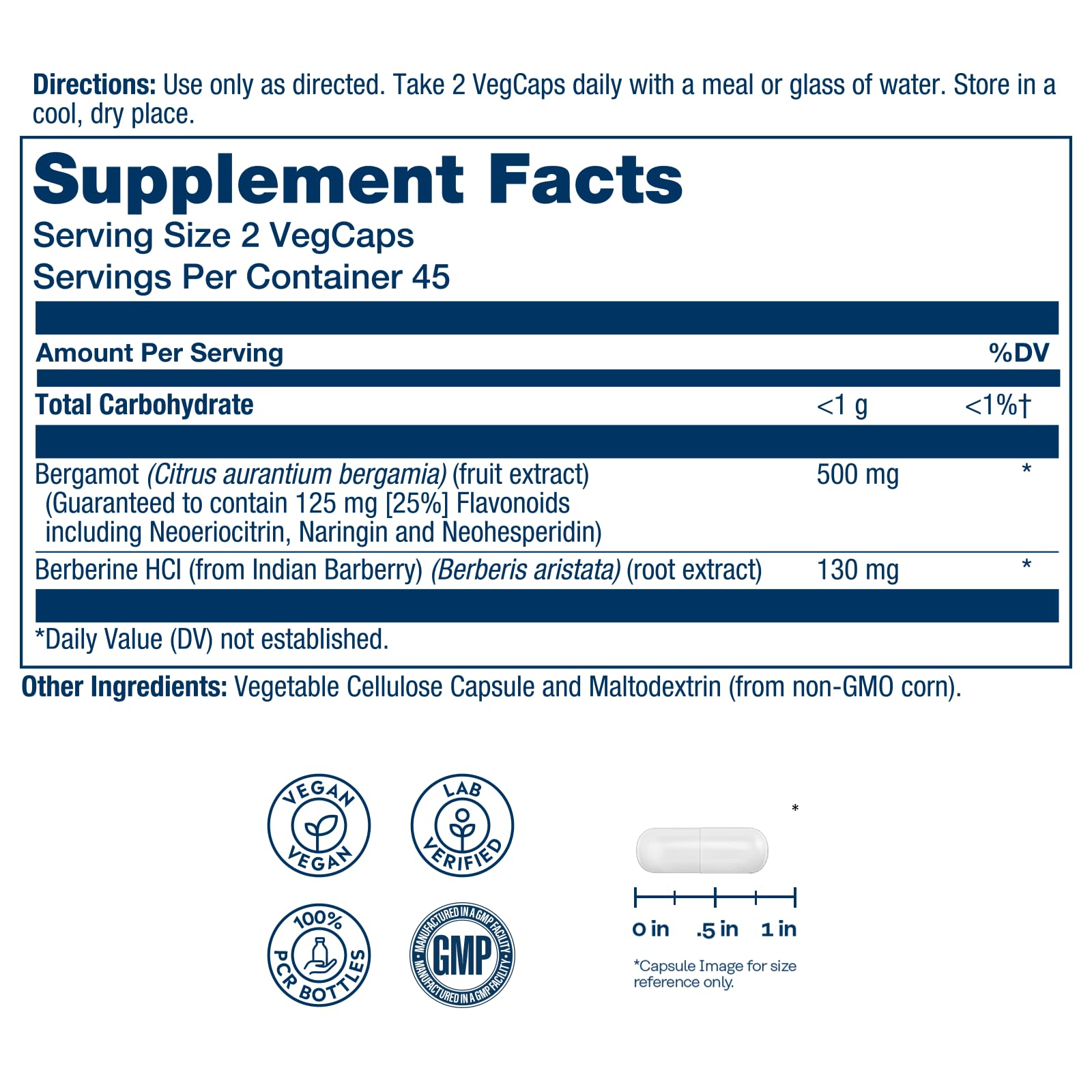 SOLARAY Bergamot 500 mg bottle packaging designed for easy daily supplementation.